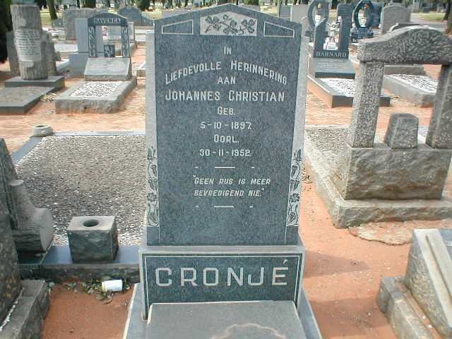 CRONJÉ Johannes Christian 1897-1952