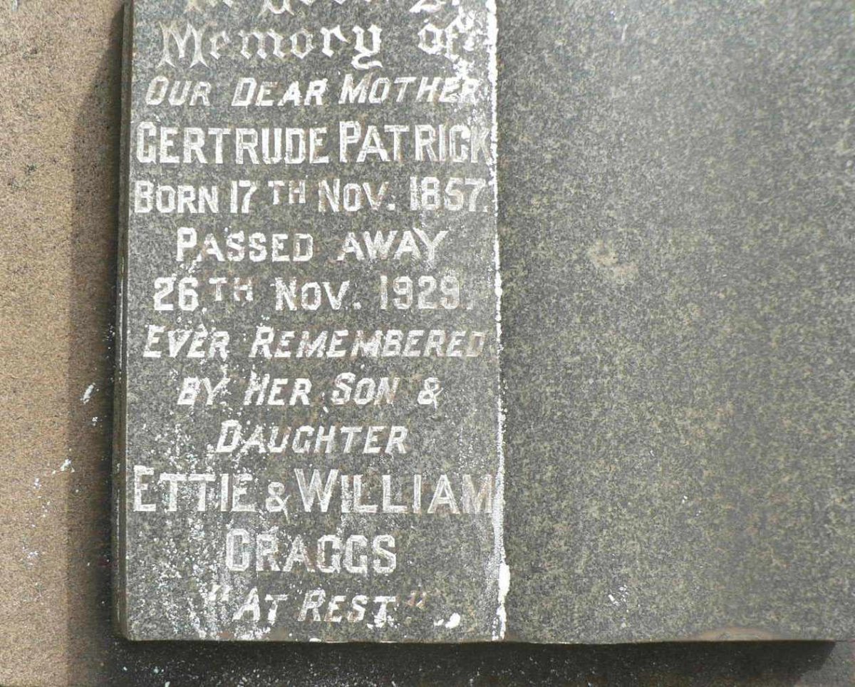CRAGGS Gertrude Patrick 1857-1929