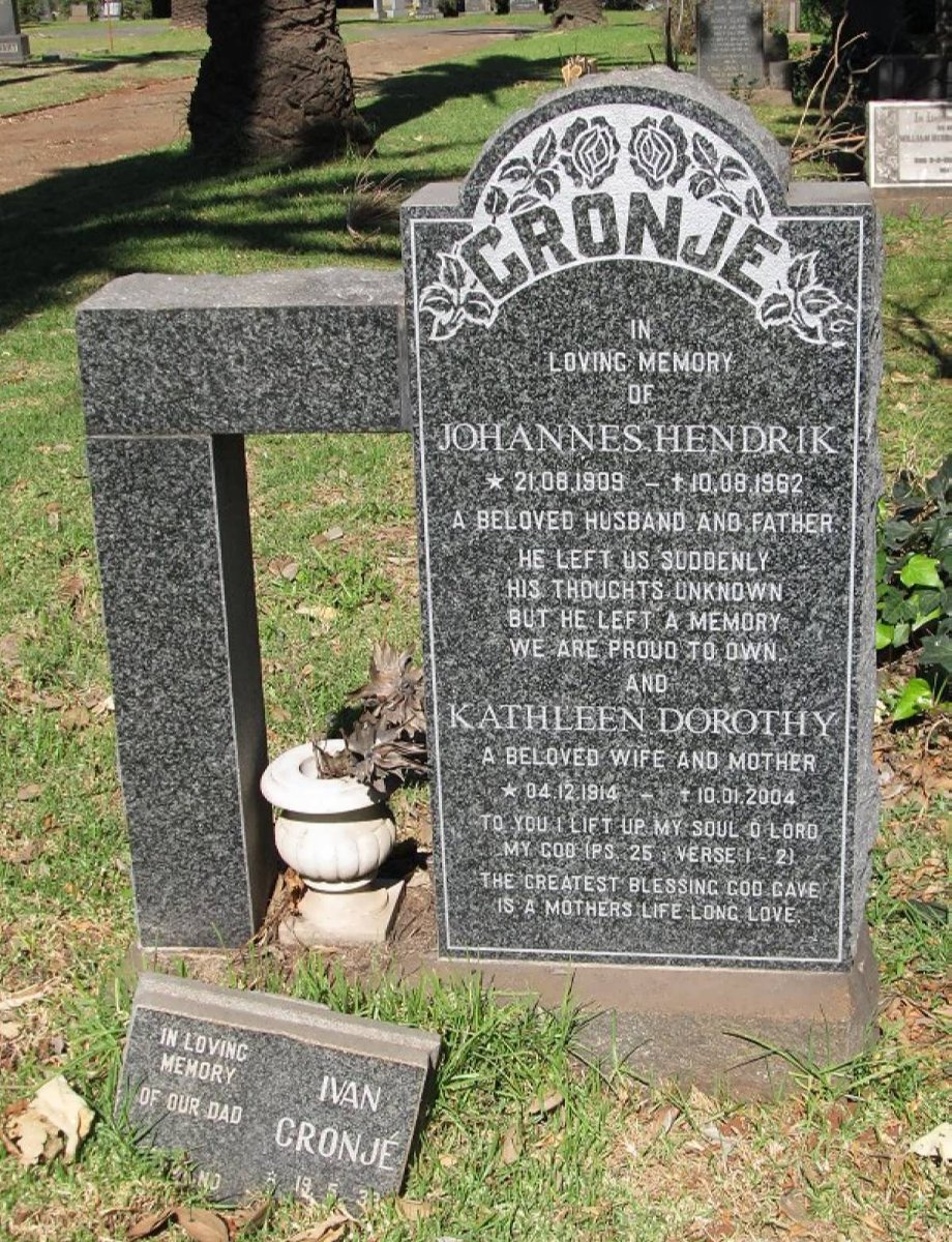 CRONJÉ Johannes Hendrik 1909-1962 &amp; Kathleen Dorothy 1914-2004 :: CRONJÉ Ivan