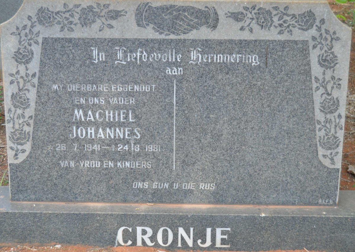 CRONJE Machiel Johannes 1941-1981