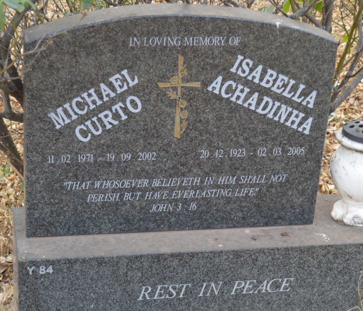 CURTO Michael 1971-2002 :: ACHADINHA Isabella 1923-2005