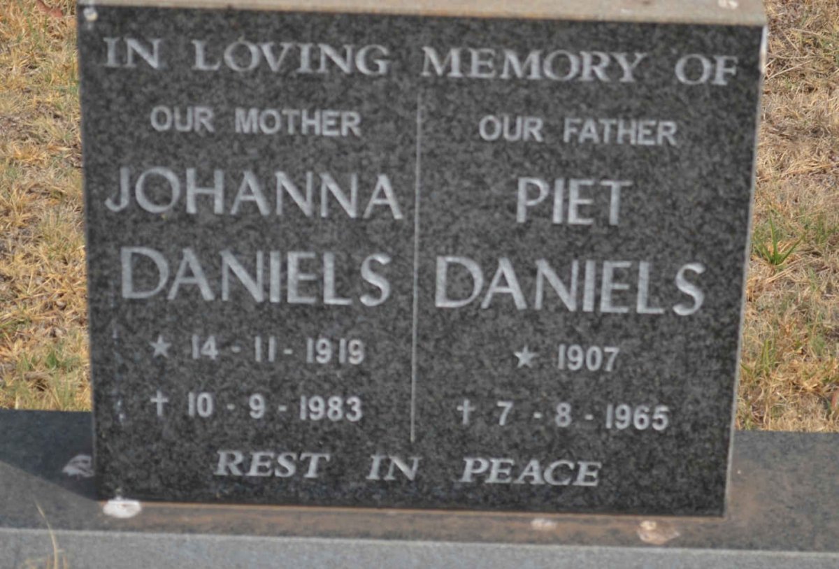 DANIELS Piet 1907-1965 &amp; Johanna 1919-1983
