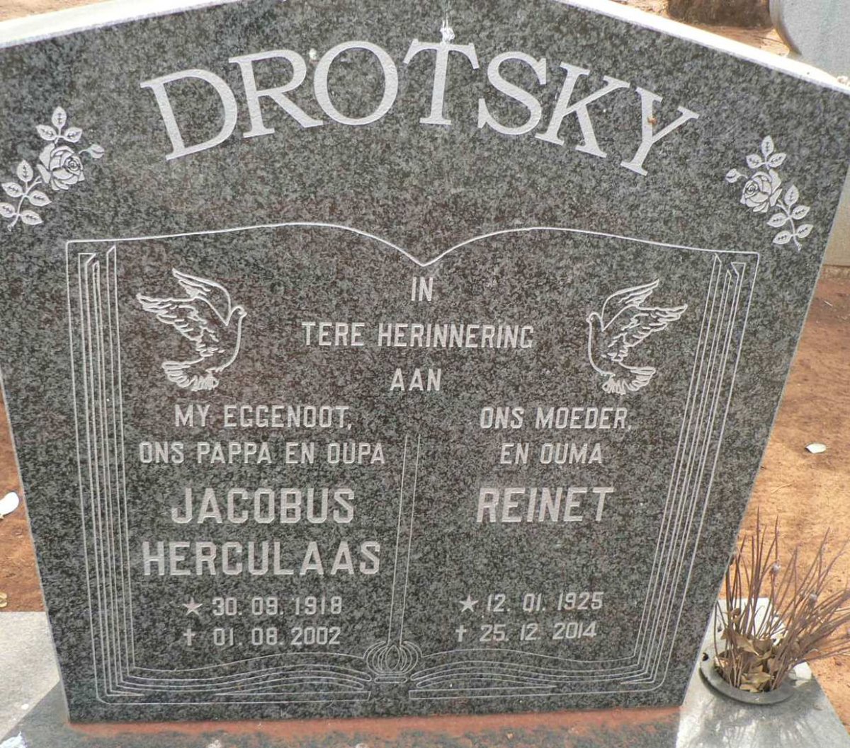 DROTSKY Jacobus Herculaas 1918-2002 &amp; Reinet 1925-2014