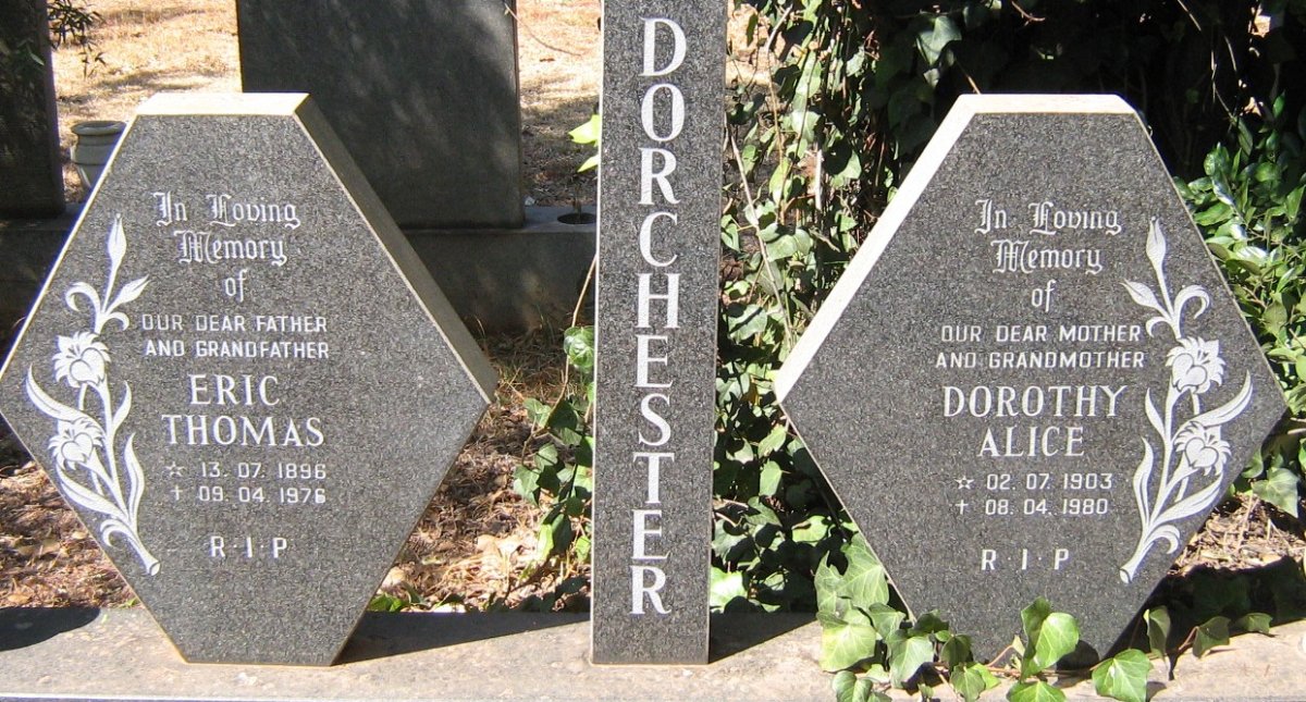 DORCHESTER Eric Thomas 1896-1976 &amp; Dorothy Alice 1903-1980