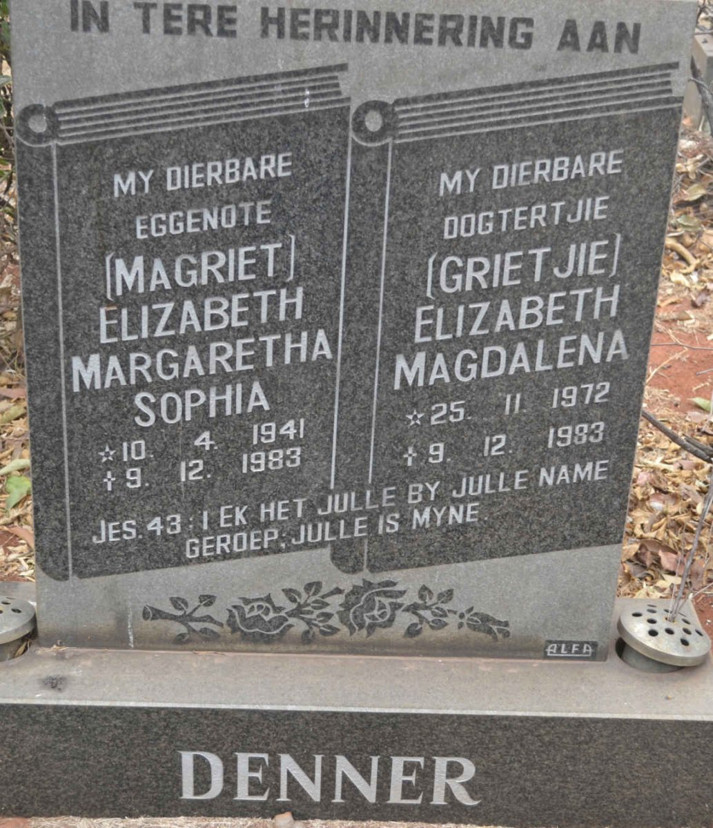 DENNER Elizabeth Margaretha Sophia 1941-1983 :: DENNER Elizabeth Magdalena 1972-1983
