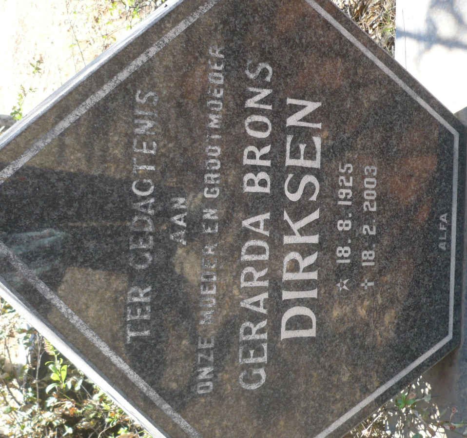 DIRKSEN Gerarda Brons 1925-2003