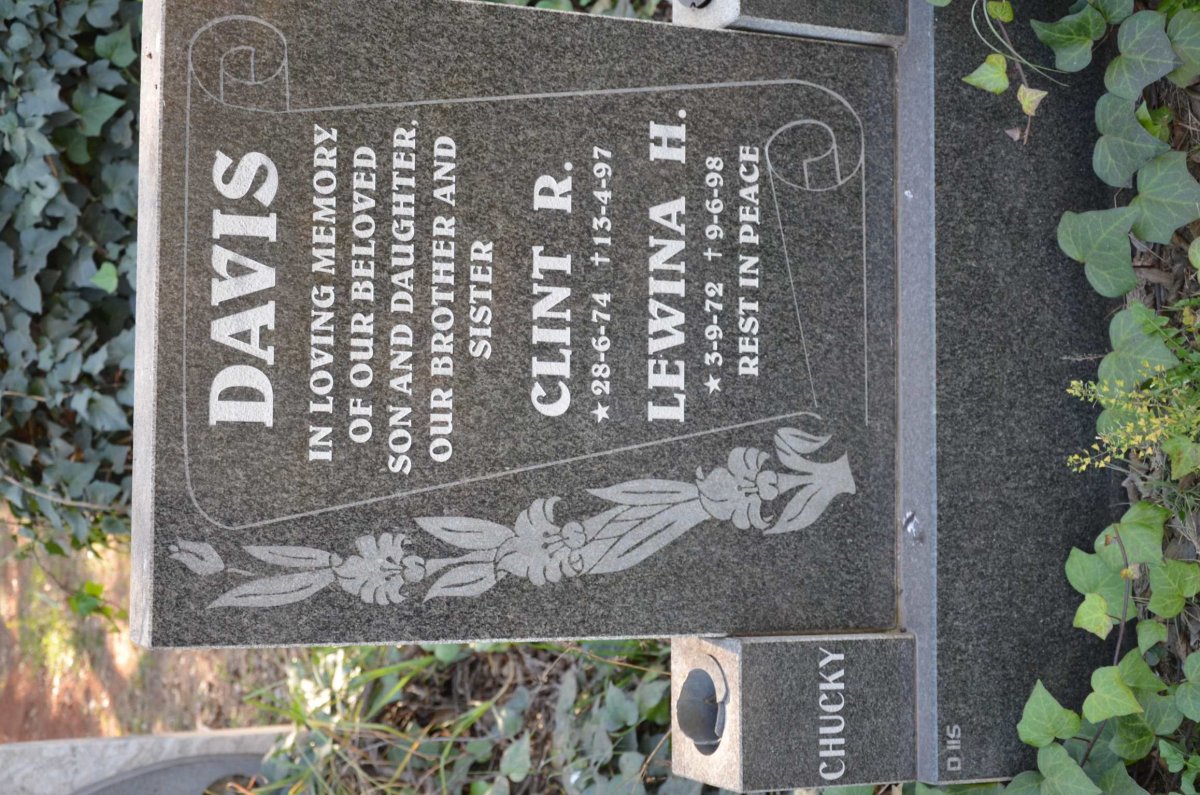 DAVIS Clint R. 1974-1997 :: DAVIS Lewina H. 1972-1998