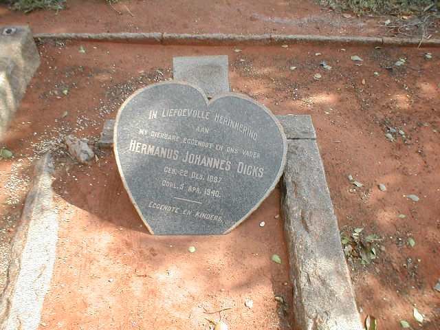 DICKS Hermanus Johannes  1897-1940