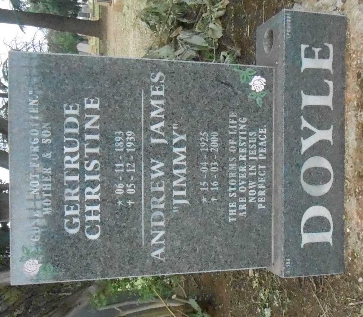 DOYLE Andrew James 1925-2000 &amp; Gertrude Christine 1893-1939