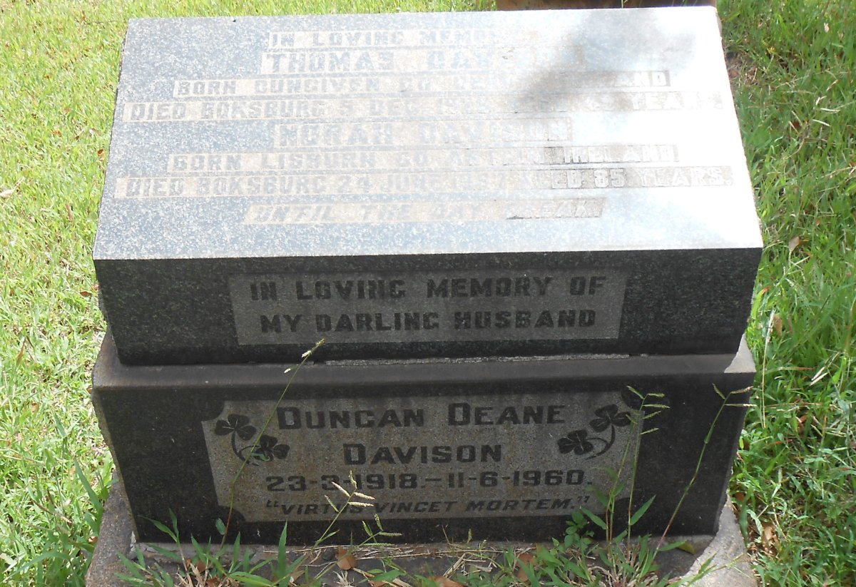 DAVISON Thomas -1926 &amp; Norah -1967 :: DAVISON Duncan Dean 1918-1960