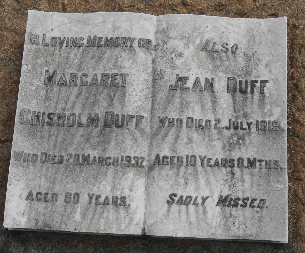DUFF Margaret Chisholm -1937 :: DUFF Jean -1919