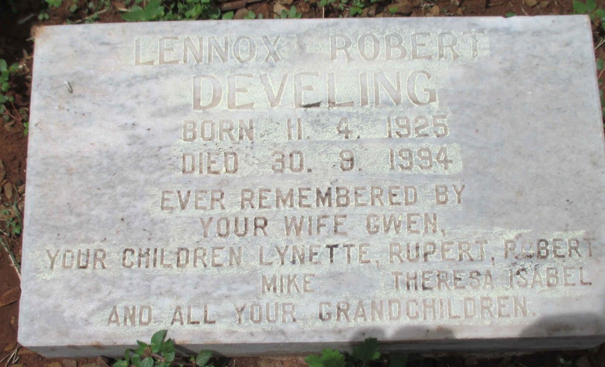 DEVELING Lennox Robert 1925-1994