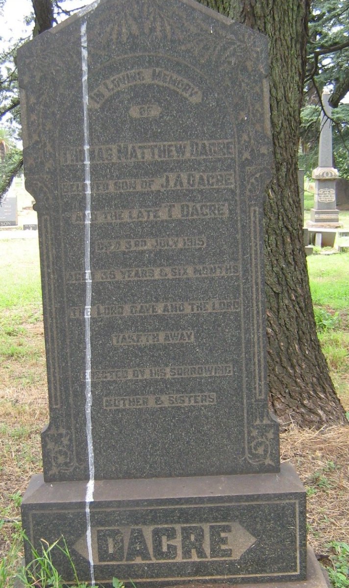 DACRE Thomas Matthew -1915