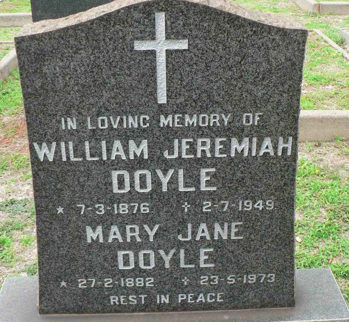 DOYLE William Jeremiah 1876-1949 &amp; Mary Jane 1882-1973