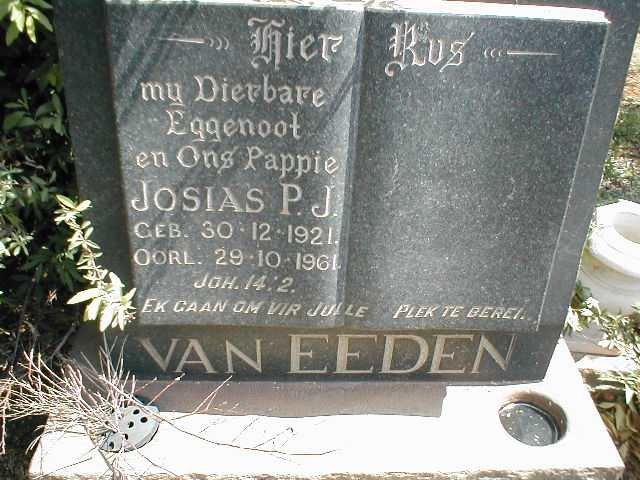 EEDEN Josias P.J., van 1921-1961