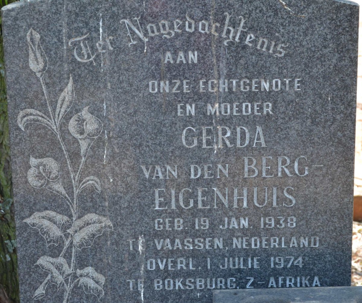 EIGENHUIS Gerda, van den Berg 1938-1974