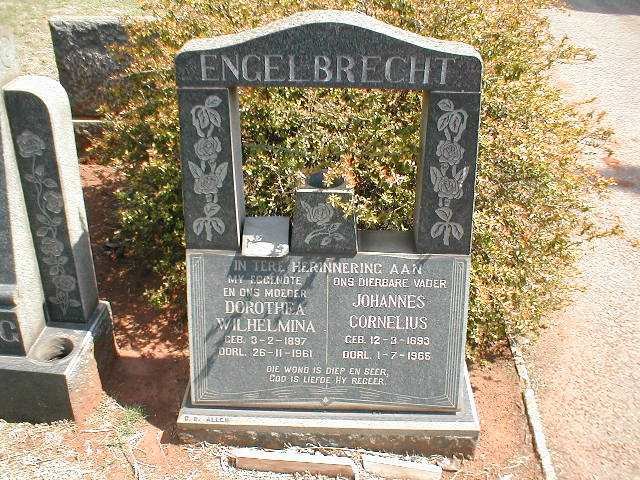 ENGELBRECHT Johannes Cornelius 1893-1965 &amp; Dorothea Wilhelmina 1897-1961