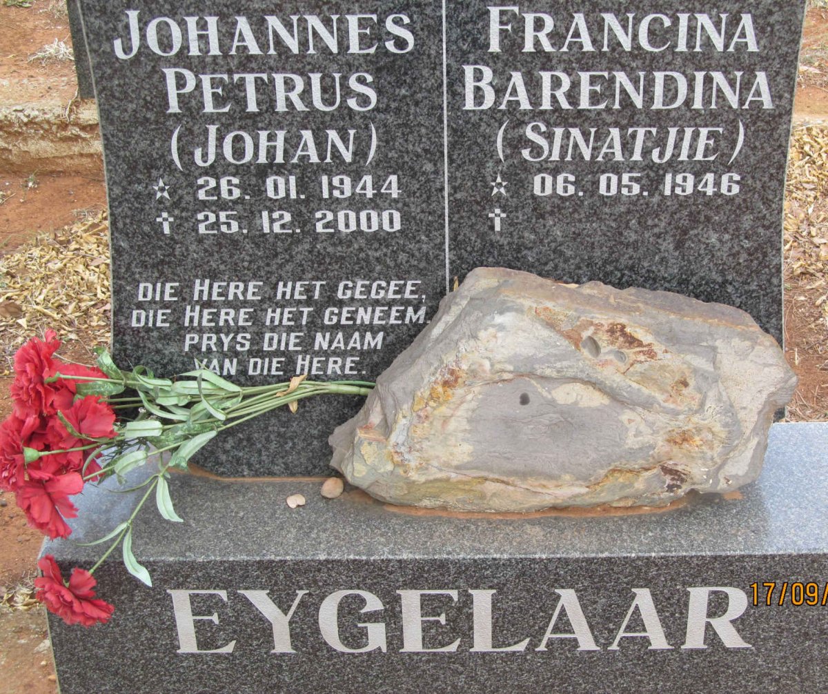 EYGELAAR Johannes Petrus 1944-2000 &amp; Francina Barendina 1946-