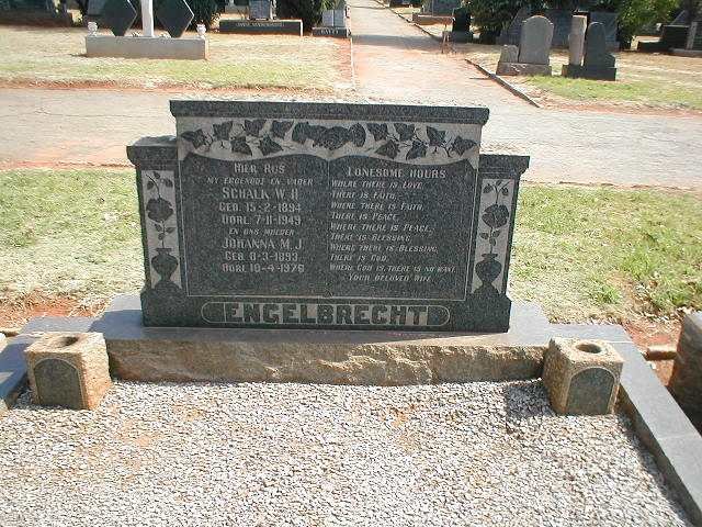 ENGELBRECHT Schalk W.H. 1894-1949 &amp; Johanna M.J. 1893-1979