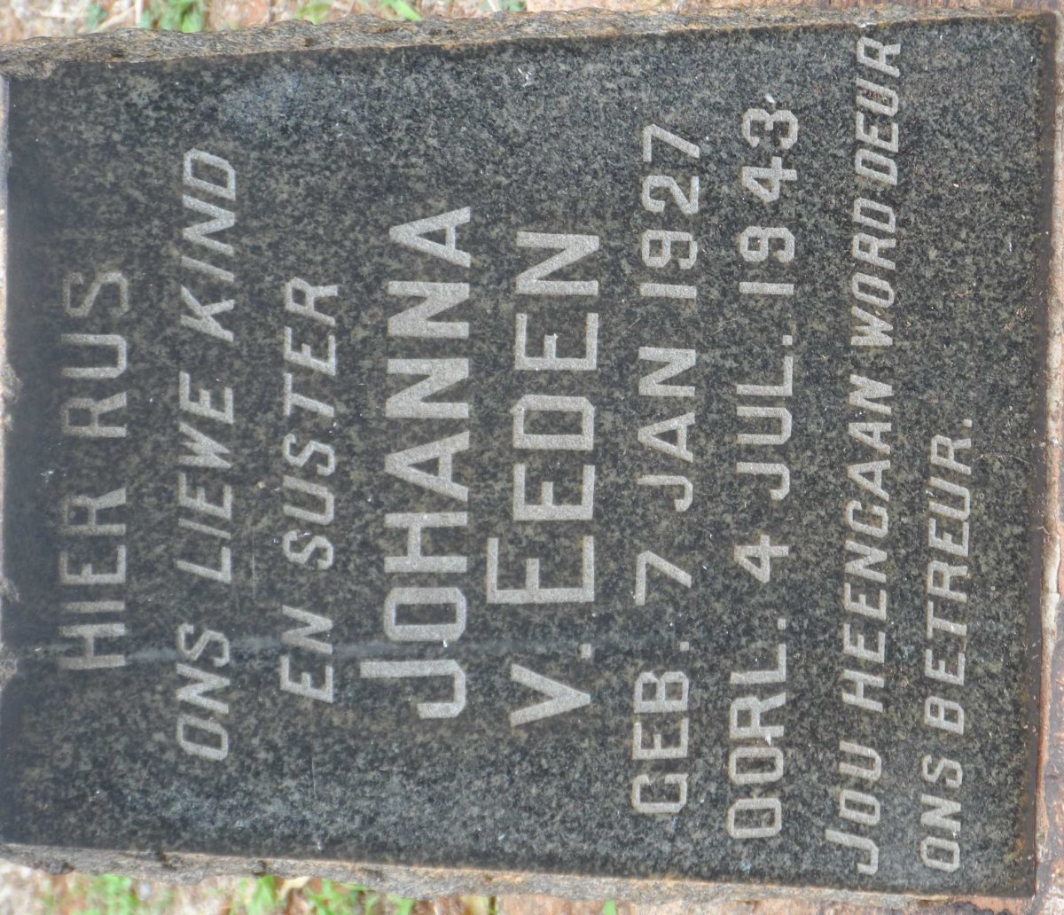 EEDEN Johanna, v. 1927-1943
