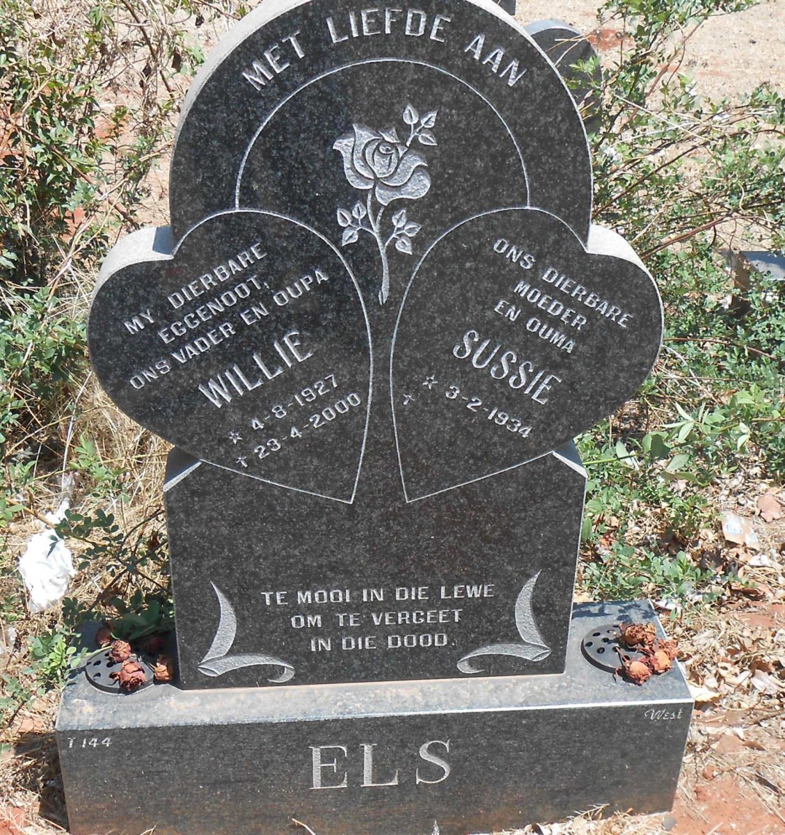 ELS Willie 1927-2000 &amp; Sussie 1934-