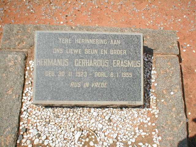 ERASMUS Hermanus Gerhardus 1923-1955