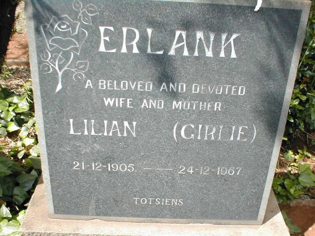 ERLANK Lilian 1905-1967