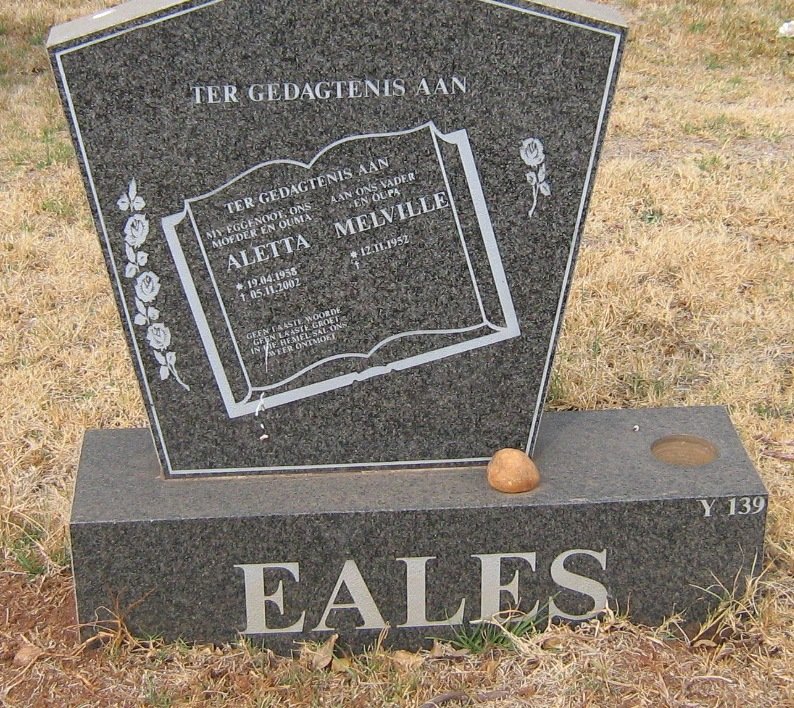 EALES Melville 1952- &amp; Aletta 1958-2002