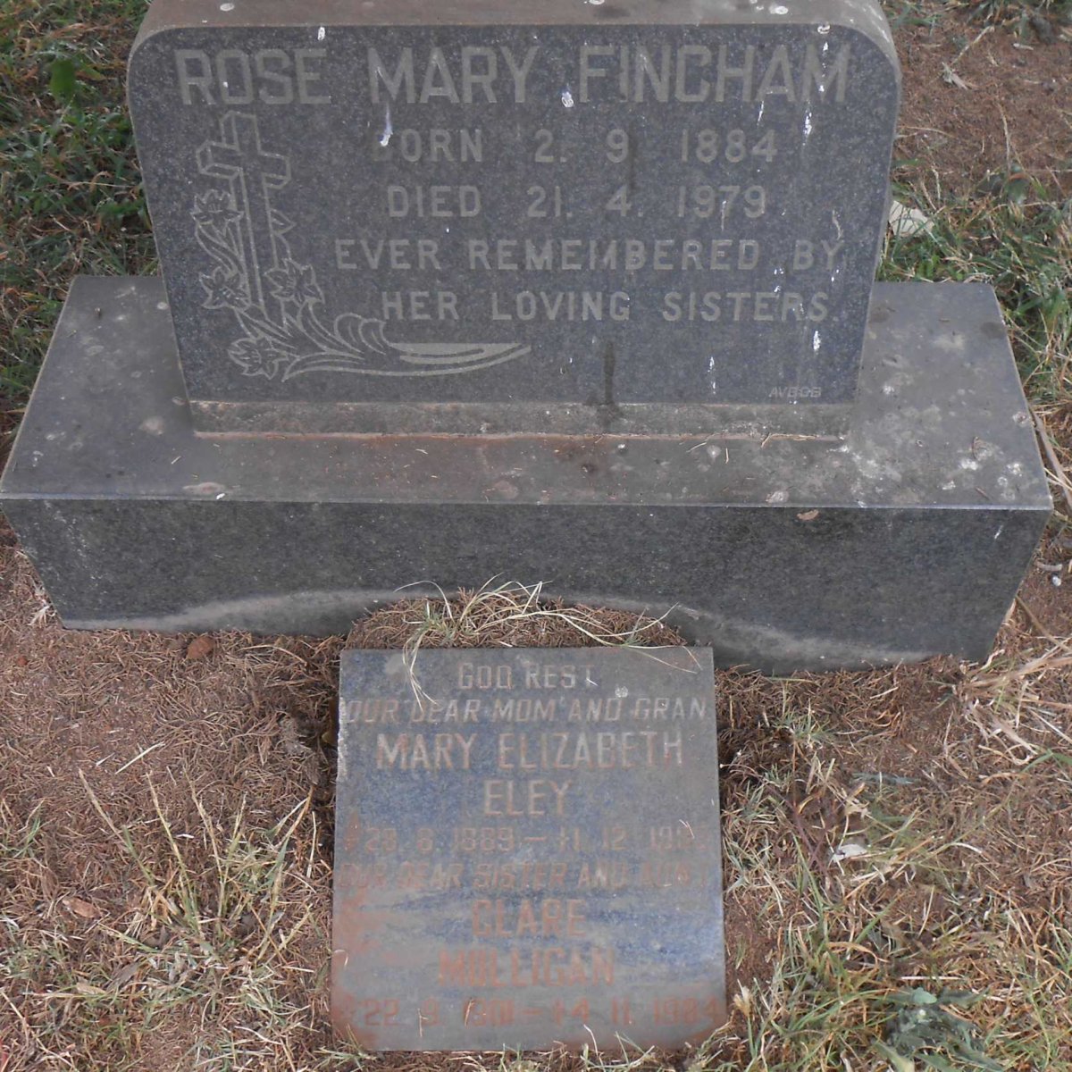 FINCHAM Rose Mary 1884-1979 :: ELEY Mary Elizabeth 1889-19?? :: MULLIGAN Clare 1901-1984