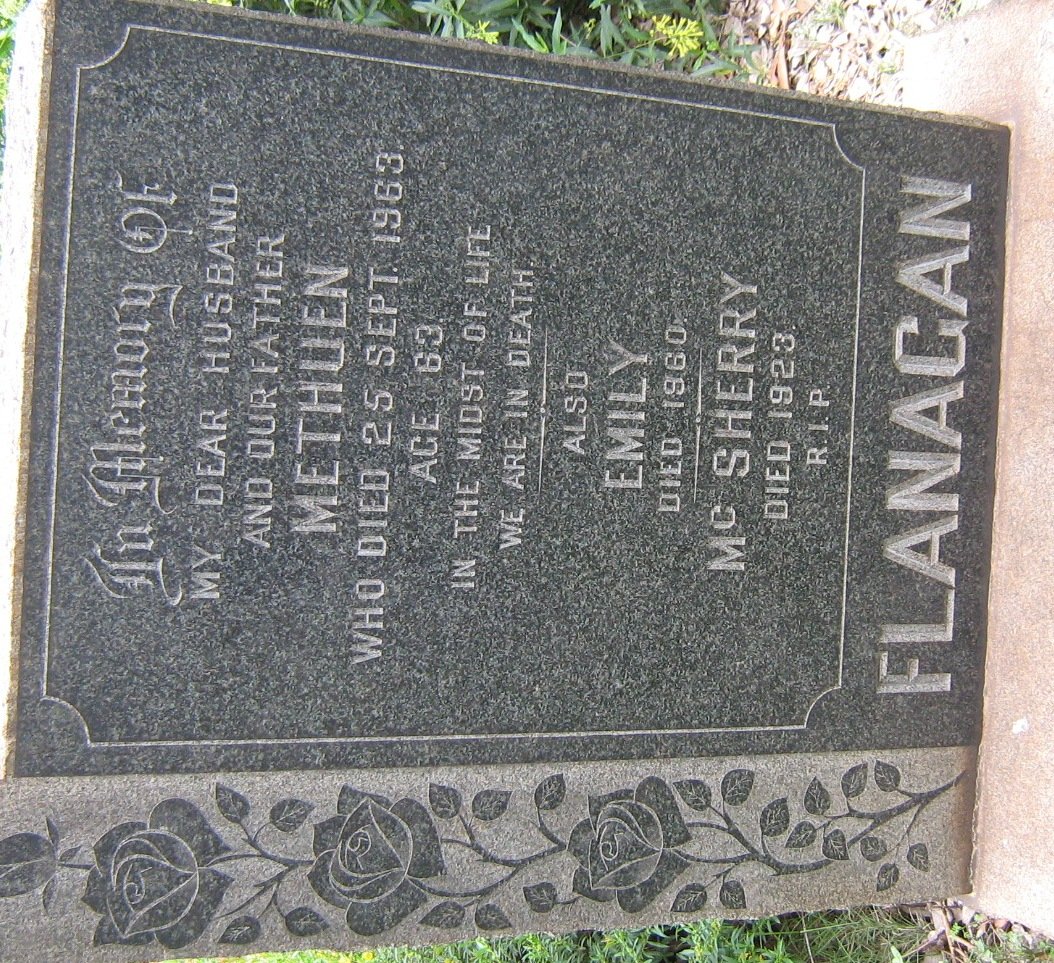 FLANAGAN Methuen -1963 :: FLANAGAN Emily -1960 :: FLANAGAN Mc Sherry -1923
