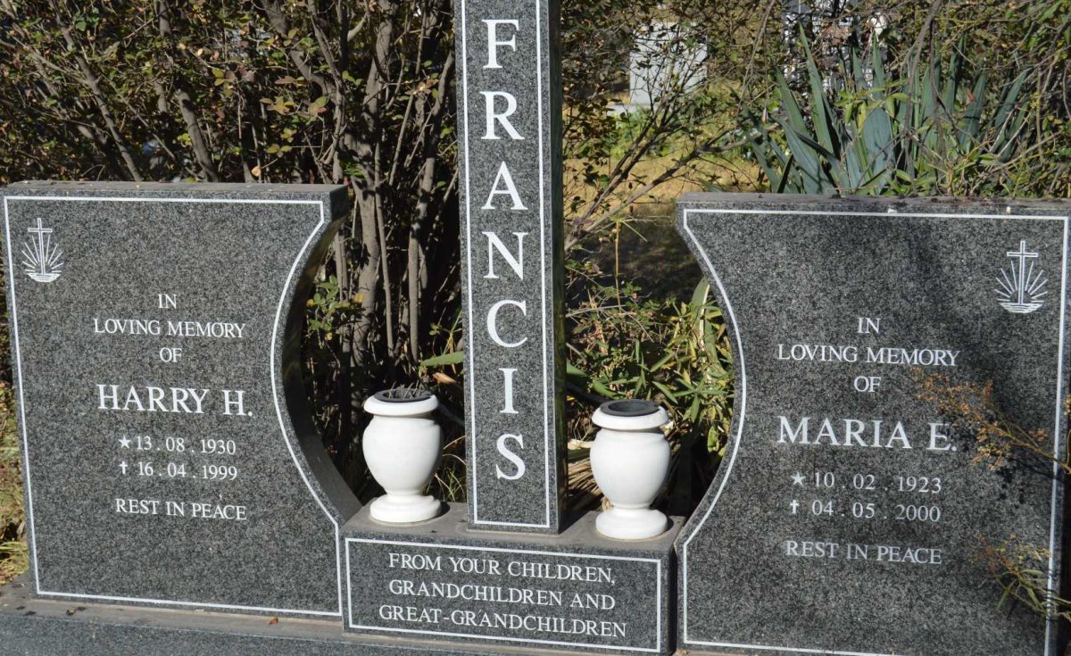FRANCIS Harry H. 1930-1999 &amp; Maria E. 1923-2000