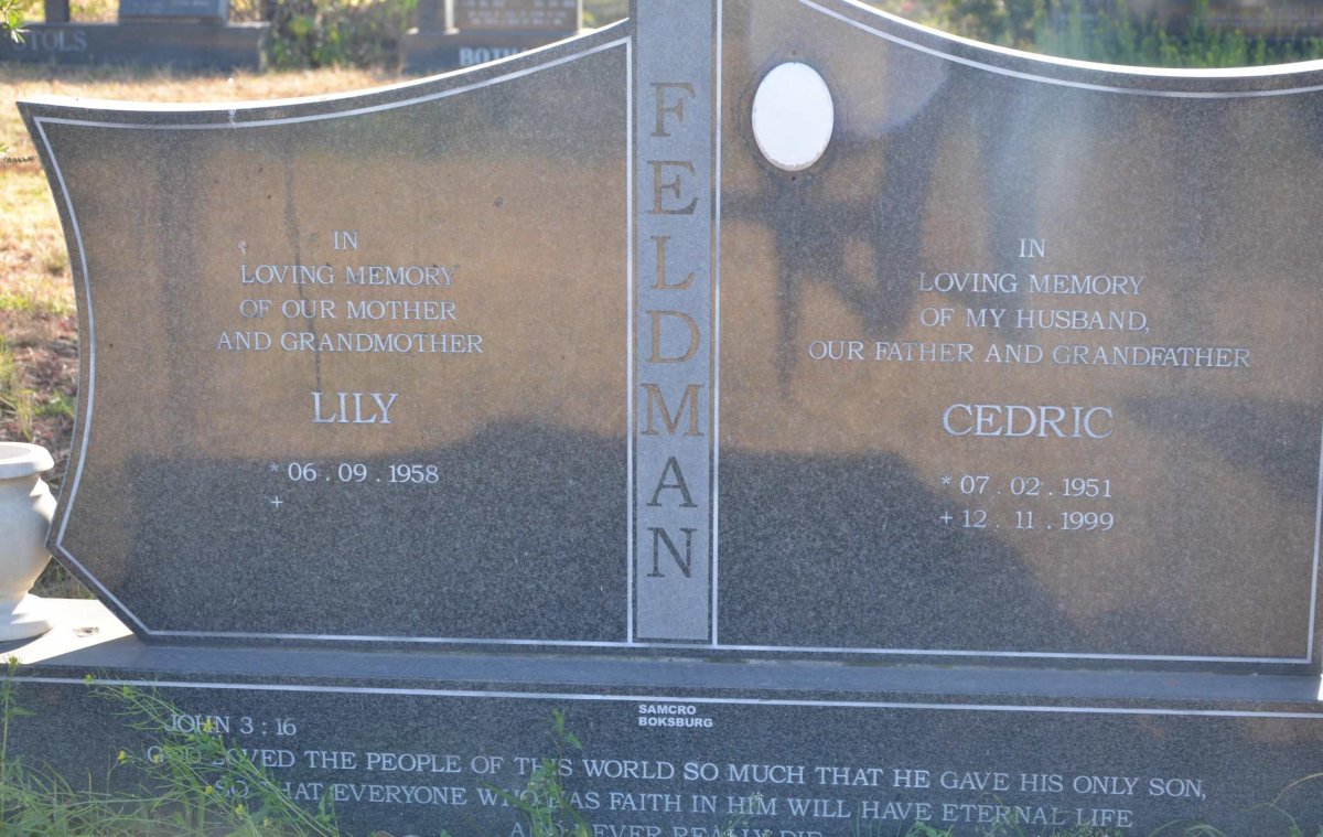 FELDMAN Cedric 1951-1999 &amp; Lily 1958