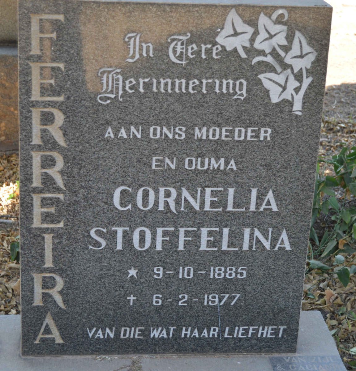 FERREIRA Cornelia Stoffelina 1885-1977