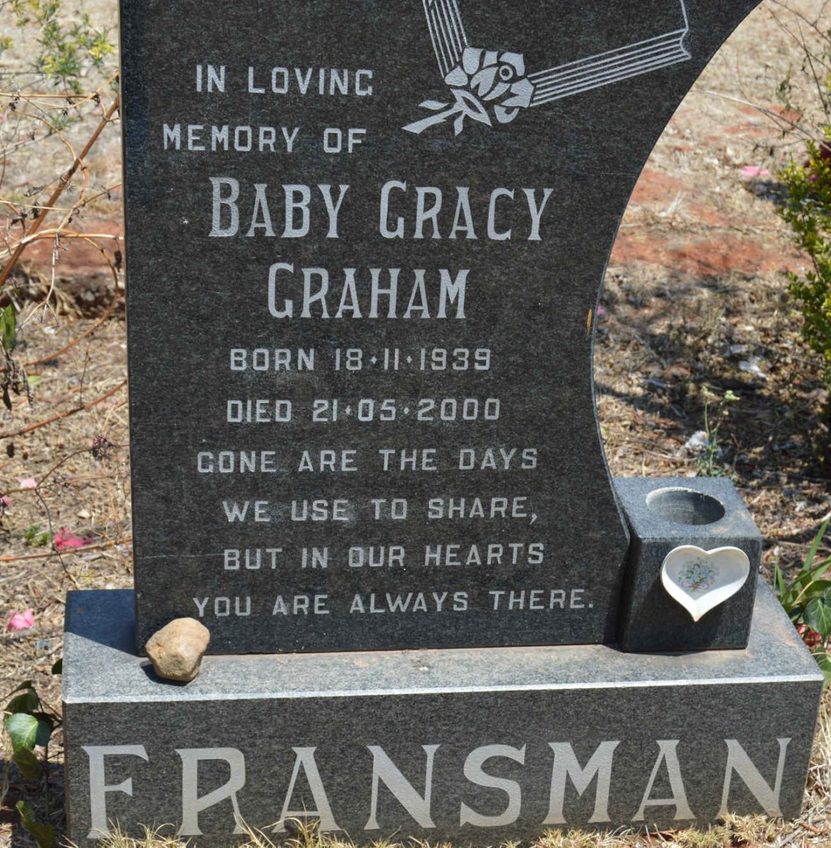 FRANSMAN Baby Gracy Graham 1939-2000