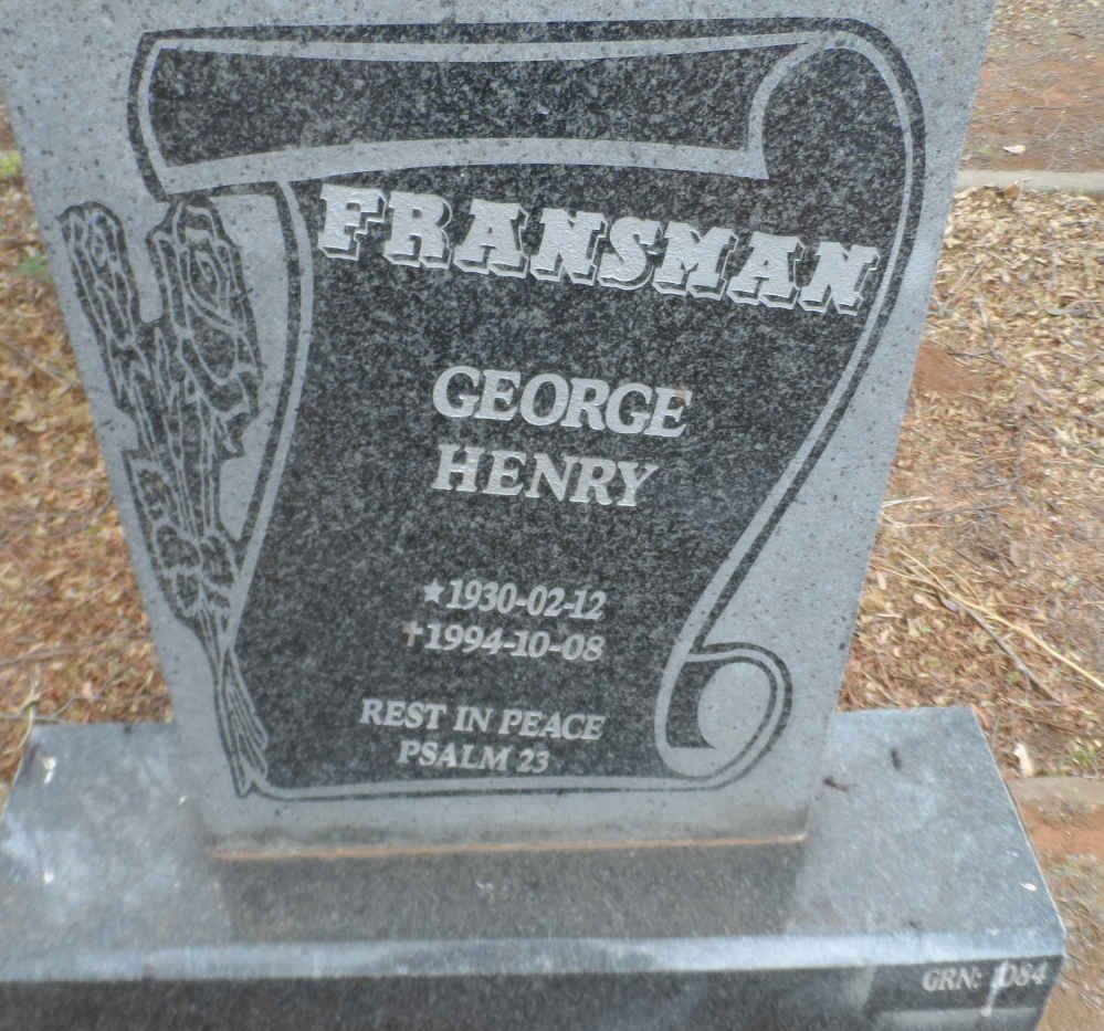 FRANSMAN George Henry 1930-1994