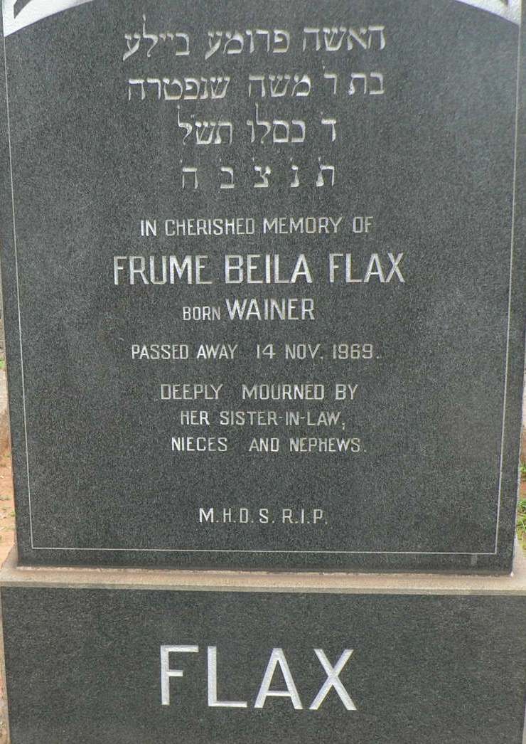 FLAX Frume Beila nee WAINER -1969