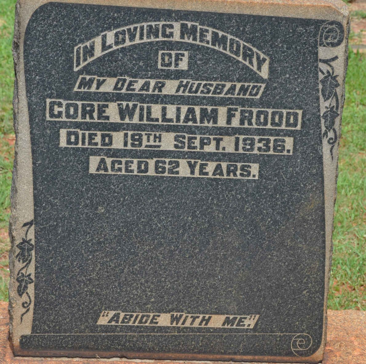 FROOD Gore William -1936