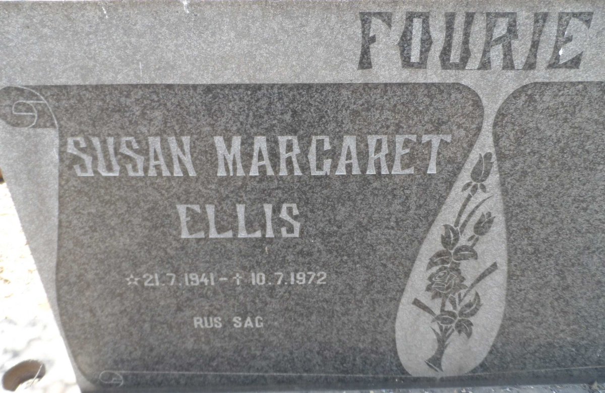FOURIE Susan Margaret Ellis 1941-1972
