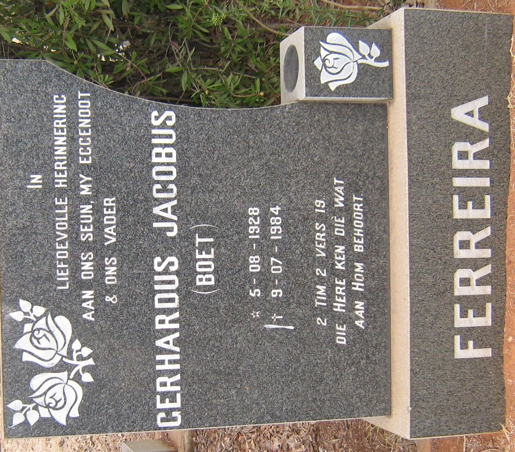 FERREIRA Gerhardus Jacobus 1928-1984
