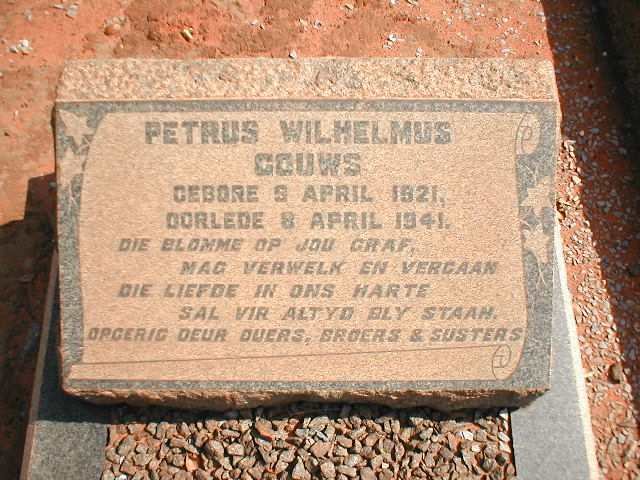 GOUWS Petrus Wilhelmus 1921-1941