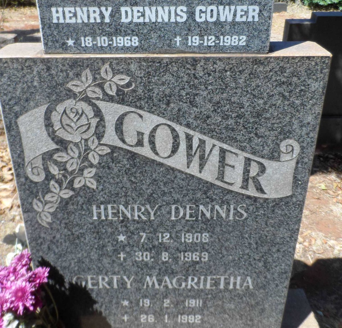 GOWER Henry Dennis 1908-1969 &amp; Gerty Magrietha 1911-1992 :: GOWER Henry Dennis 1968-1982