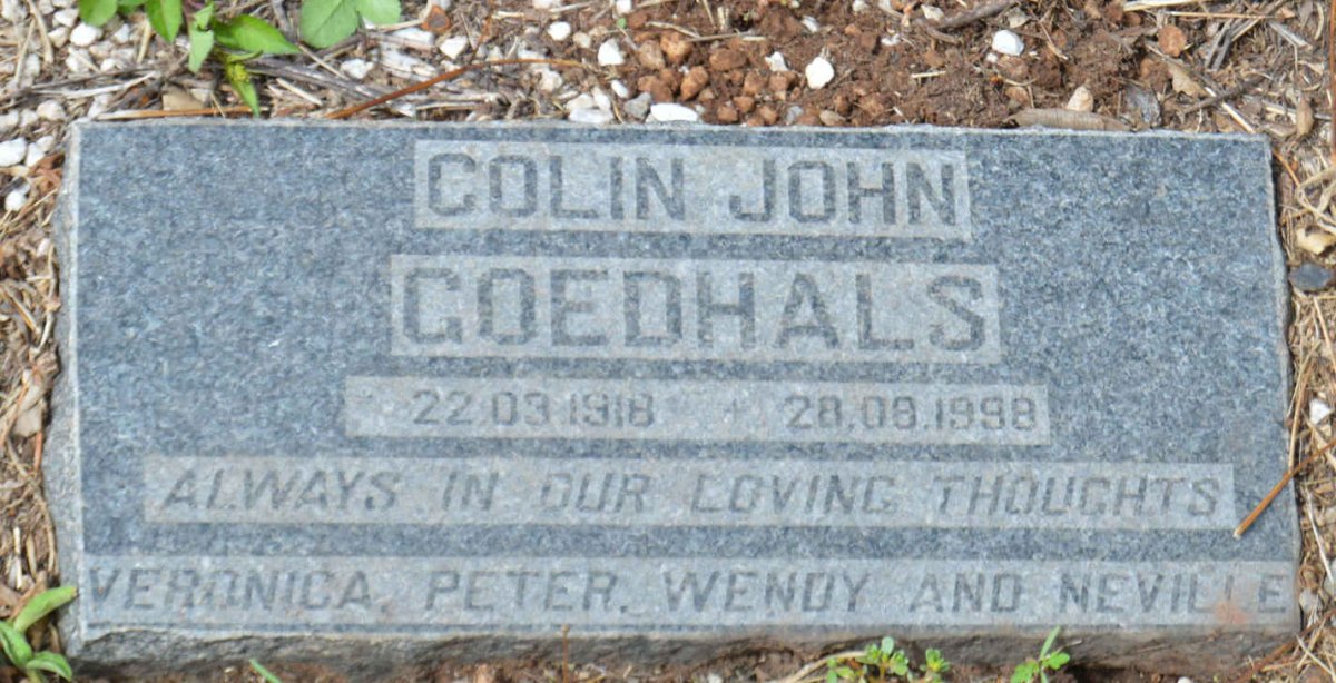 GOEDHALS Colin John 1918-1998