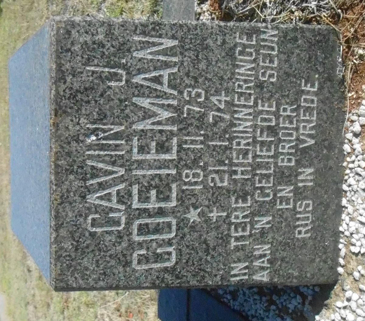 GOEIEMAN Gavin J. 1973-1974