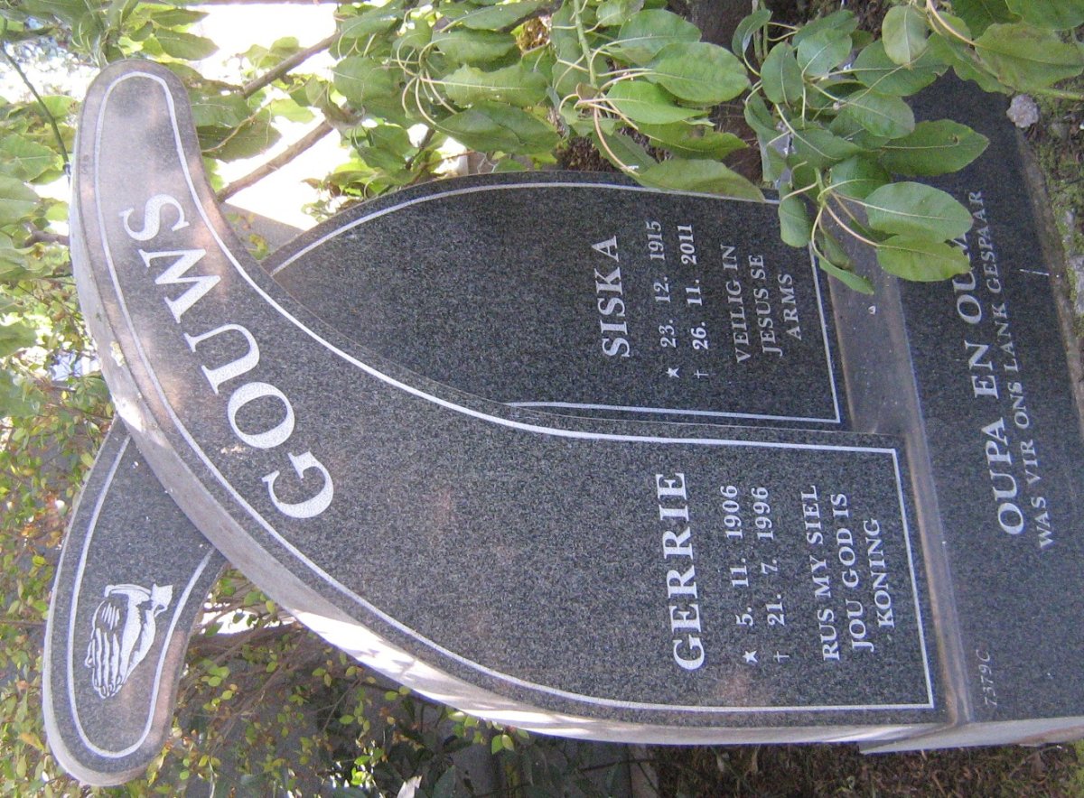 GOUWS Gerrie 1906-1996 &amp; Siska 1915-2011