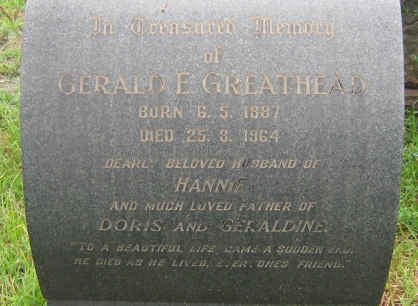 GREATHEAD Gerald E. 1887-1964