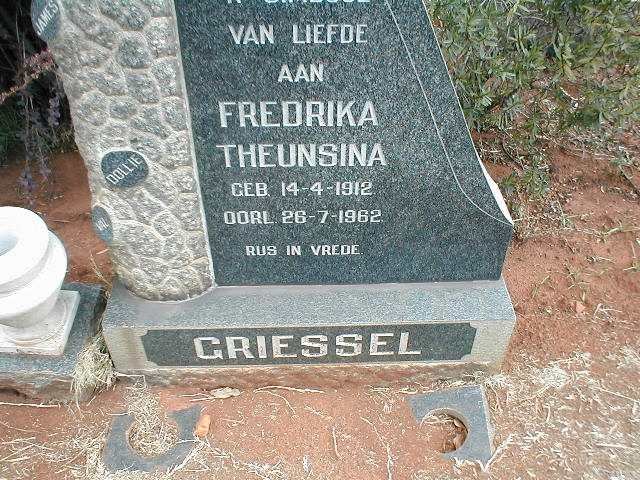 GRIESSEL Fredrika Theunsina 1912-1962