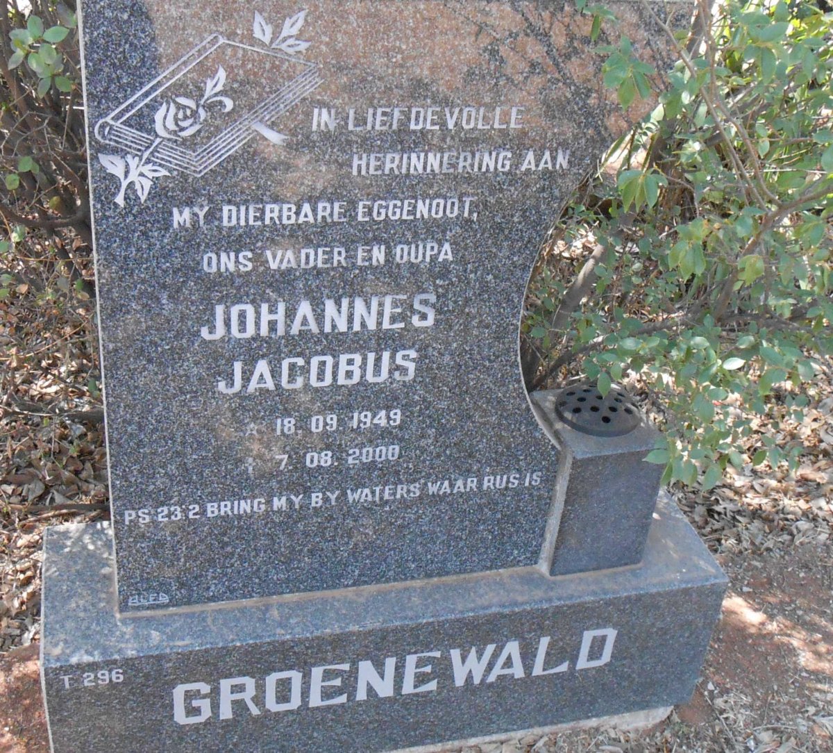 GROENEWALD Johannes Jacobus 1949-2000