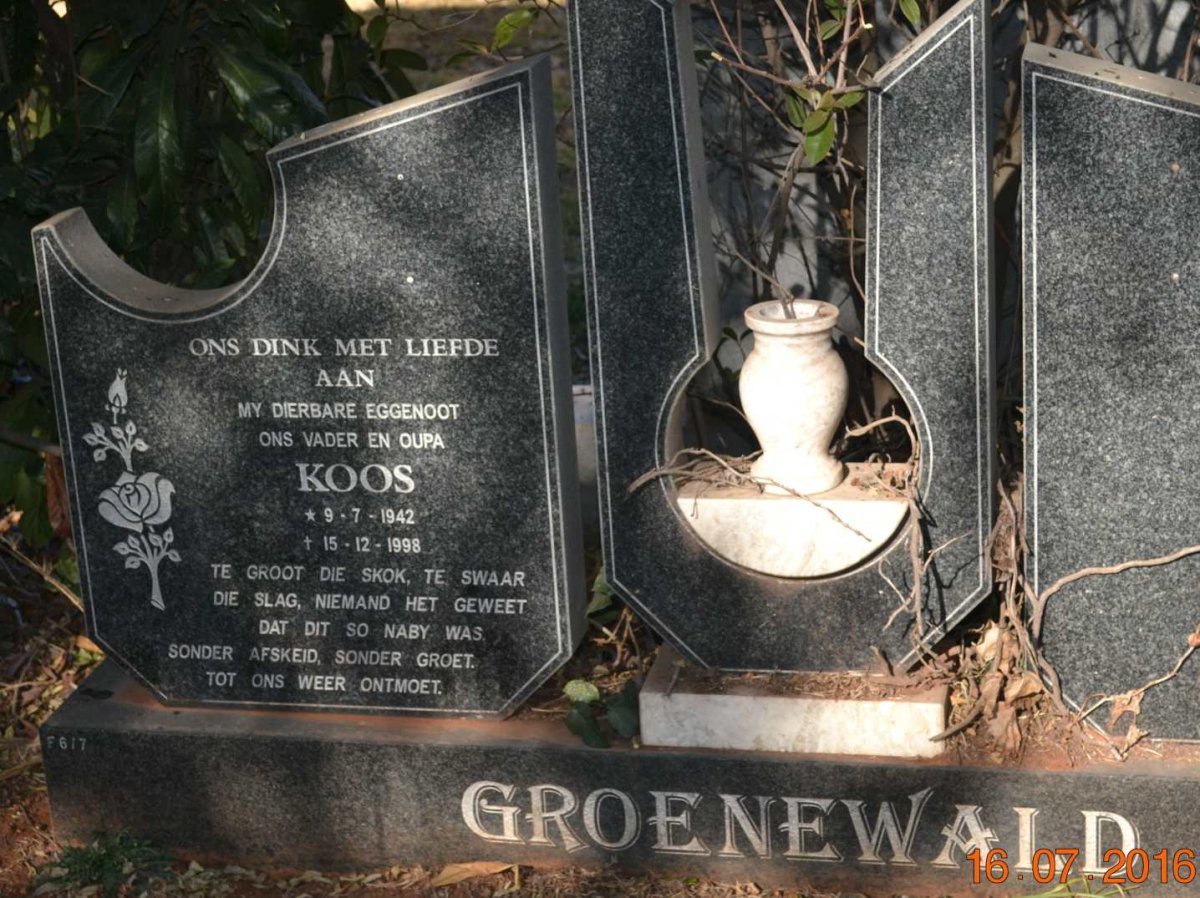 GROENEWALD Koos 1942-1998