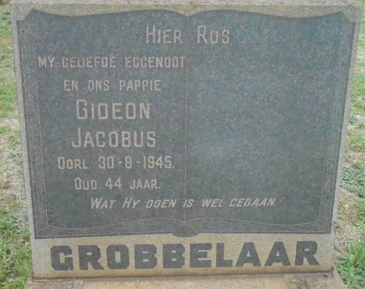GROBBELAAR Gideon Jacobus -1945