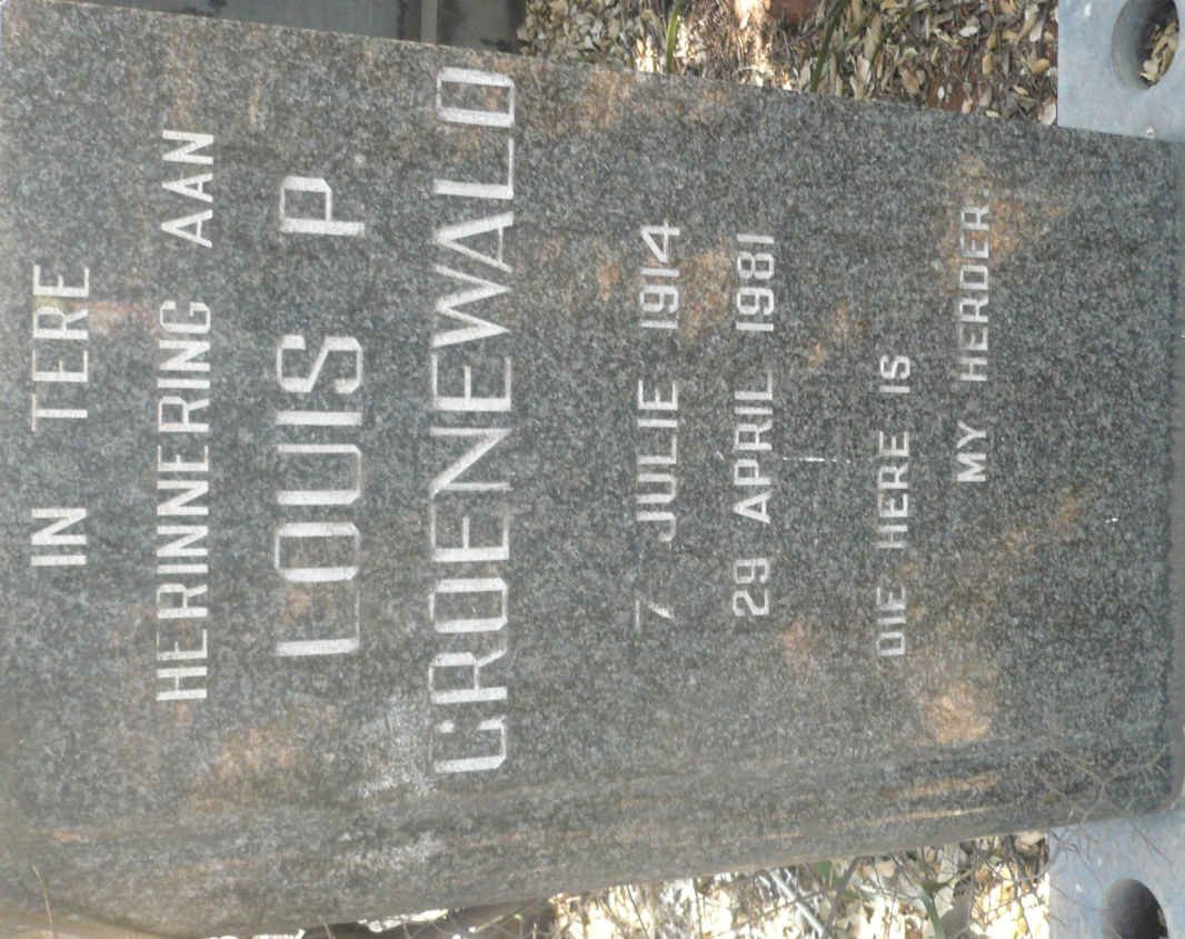 GROENEWALD Louis P. 1914-1981